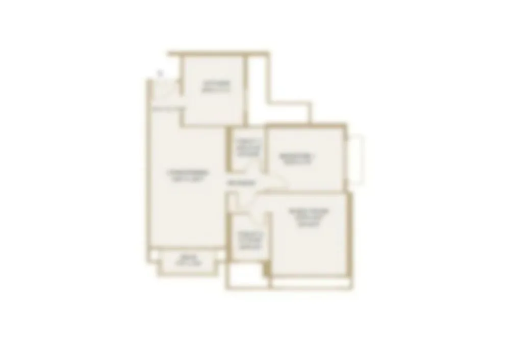 1 BHK Floor Plan - 730 Sq. Ft.