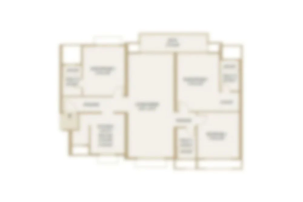 3 BHK + 2T Floor Plan - 1540 Sq. Ft.